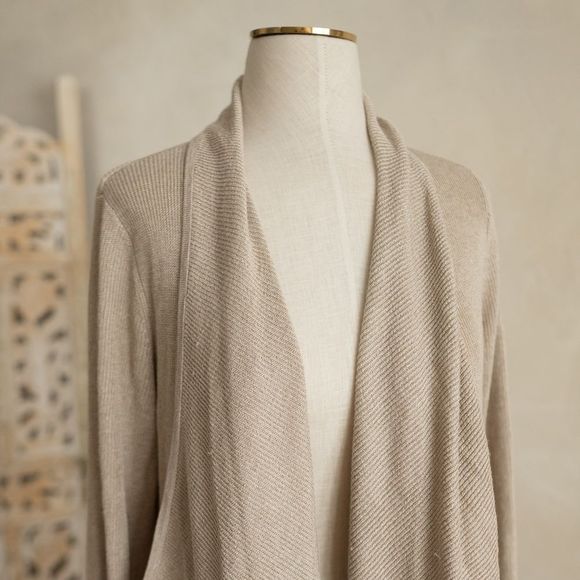 Women’s White House Black Market Tan Open Front Sweater size S - Picture 7 of 13